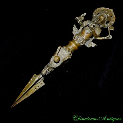 $112.29 • Buy Tibetan Ganesha Ritual Phurba Buddhism Ganesha Vajra Dorje Healing Wand #2413