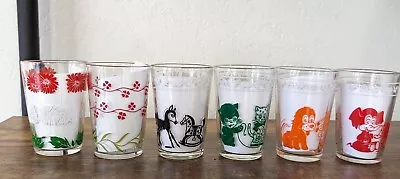 6 Vintage Children Juice Glasses Swanky Swigs Kraft Jelly Animals Kiddie Kup • $9.99