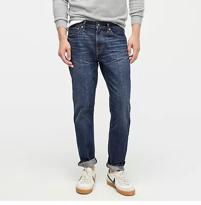 NWT $128 J.Crew Men's 36/32 Straight Fit Japanese Denim Jeans Dark Shadow Wash • $59.99