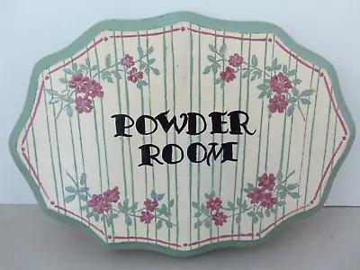 Wooden Sign - POWDER ROOM - Hand Painted Signed - 8  X 7  - OOAK • $15.99