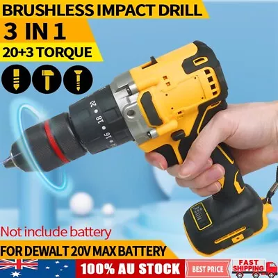 Brushless Cordless 13mm 1/2'' Impact Hammer Drill Driver For Dewalt 18V Battery • $69.99