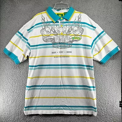 Mecca Shirt Mens 2XL XXL Short Sleeve Blue Zip Pullover Polo Vintage 90s Y2K • $22.48