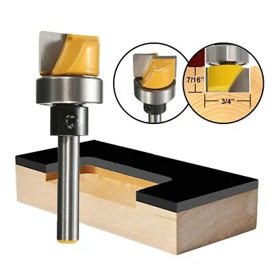1/4 Inch Shank Flush Trim Hinge Mortising Template Router Bit With Ball Bearing • $10.96