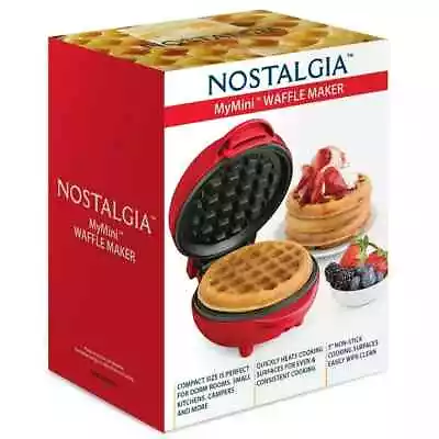 Nostalgia MyMini Waffle Maker 5  Non-Stick Cooking Surface. NEW Factory Sealed! • $9.45