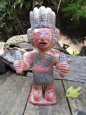 £25.99 • Buy Fair Trade Hand Carved Made Ceramic Maya Mayan Maize Bearer Sculpture Statue