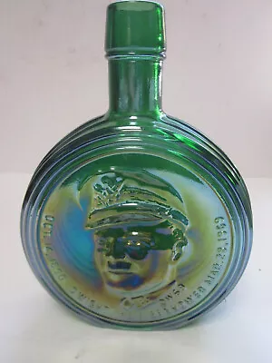 Vintage Wheaton Green Carnival Glass Bottle 1st Edition Dwight Ike Eisenhower  • $9.99