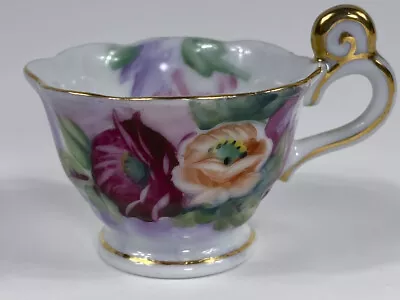 Miniature Porcelain Teacup - Gold Trim - Handpainted - 1 3/4  Tall Japan • $5.99