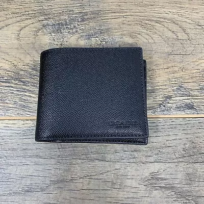 Coach 3 In 1 Cross Grain Leather Men’s Wallet C6331 | Black — New • $70