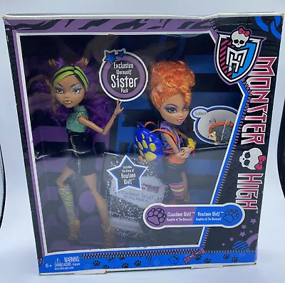 NIB Monster High Werewolf Sister Pack Clawdeen Wolf Howleen Wolf Damaged Box • $124.99