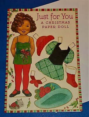 Vtg Hallmark Christmas Mahogany Paper Dolls & Clothes Unused Card & Envelope • $7.49