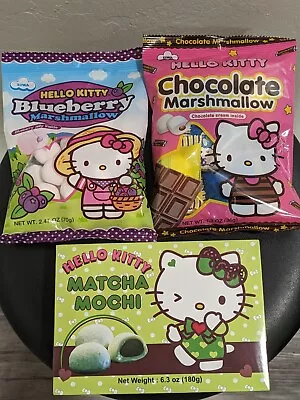 Hello Kitty Sweets - Blueberry & Chocolate Marshmallows + Matcha Mochi - 3 Total • $19.99