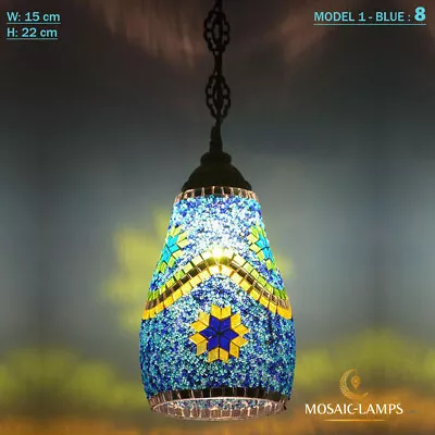 Retro Turkish Mosaic Different Color Hanging Lamp Single Chain Pendant Lighting • $110