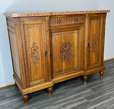 French Antique Marble  Topped Chest Of Drawers / Sideboard (LOT 2371) • £449