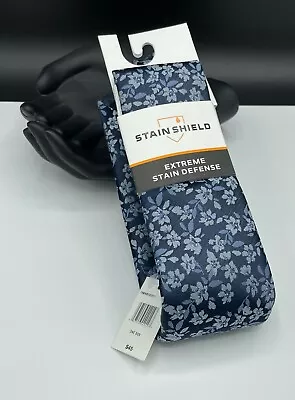 VAN HEUSEN Stain Shield Defense Men's Tie ~ Blue ~ Floral ~ NEW MSRP: $45. • $14.99