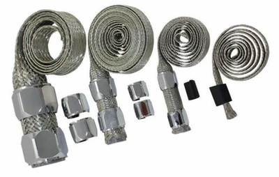 $57.95 • Buy Stainless Braided Engine/Vacuum/Fuel/Heater/Oil Line Hose Sleeve Dress Up Chrome
