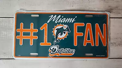 Miami Dolphins #1 Fan License Plate - 1997 To 2012 Logo - New • $12.50