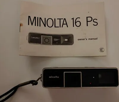 Minolta 16 Model Ps Vintage Mini-Camera With Flash. Comes With Cases Manuals • $15