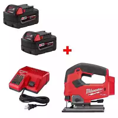 Milwaukee 48-11-1852 M18 Battery 2 Pack W/ 48-59-1812 Charger & FREE Jig Saw • $209.28