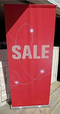 33x80 Retractable Aluminum Roll Up Banner Stand Portable Display BANNER INCLUDED • $39.99