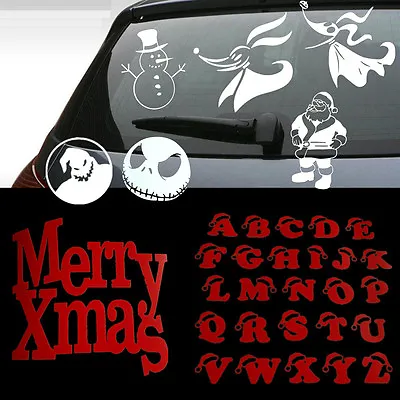 2pcs CHRISTMAS SNOWMAN SANTA NIGHTMARE Car Window Vinyl Wall Sticker Xmas Decor • $3.69