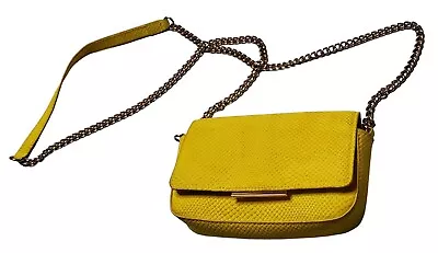 H & M Small Womens Yellow Crossbody Shoulder Bag With Hold Chain Strap • $9.87