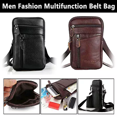 Men Fashion Leather Phone Pouch Belt Bag Shoulder Crossbody Waist Pack Handbag • $9.15