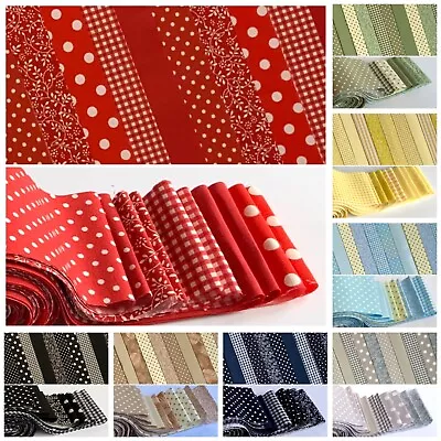 10 100% Cotton Fabric Strips 2.5” X 42” Jelly Roll Quilting Blender Basics Mixer • £6.50