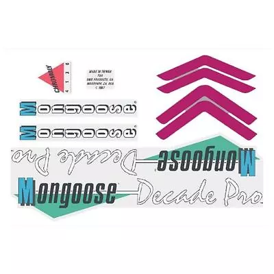 Mongoose - 1987 Decade Pro Decal Set - Old School Bmx • $42.25