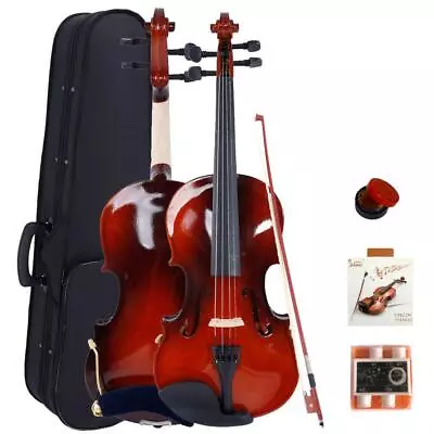 Glarry Maple Wood Natural 4/4 Size Acoustic Violin + Fiddle Accessories • $42.99