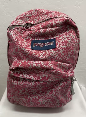Jansport Super Break Classic Backpack-Cyber Pink/Gray Floral • £23.75