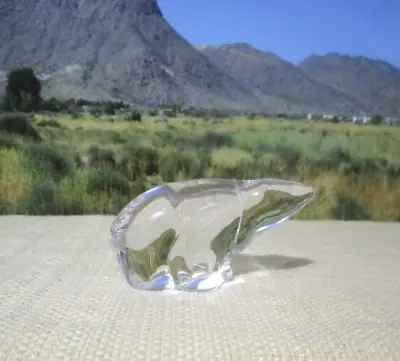 Clear Crystal Glass Standing Polar Bear Hadeland Norway Signed INV 68132 • $27