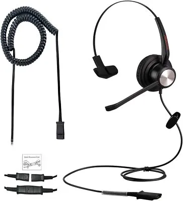 RJ9 Single Ear Headset With Mic Call Center Office Headphone Landline Phone UK • £19.99