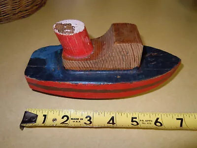 Vintage Toy Solid Wood 7  Tug Boat • $9.99