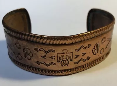 VINTAGE Navajo Indian Thunderbird Solid Copper Cuff Bracelet • $19.99