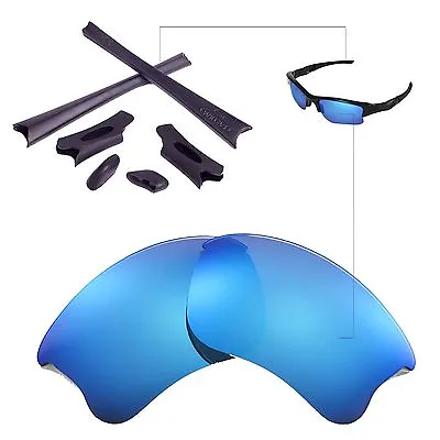 New WL Ice Blue Lenses And Black Rubber Kit For Oakley Flak Jacket XLJ • $17.99