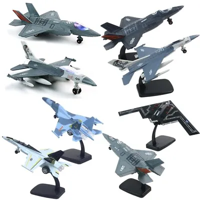 1:72 F-35 F16 F-18 SU-35 Fighter Army Fighter Jet Diecast Plane Model With Stand • $24.99