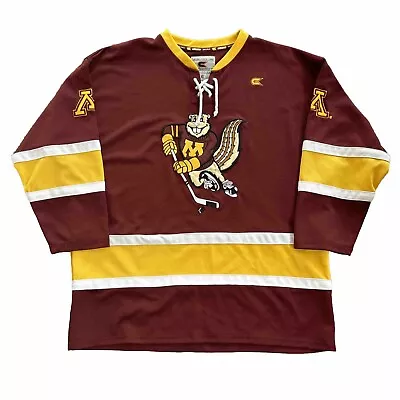 Vtg Minnesota Golden Gophers NCAA Ice Hockey Jersey MENS SIZE XL Goldy Blank • $84.95