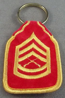 US Marine Corps Gunnery Sergeant E-7 Rank Embroidered Keychain • $5.75