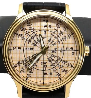 RADIAN PI CIRCLE MATH MATHS MATHEMATICS GRAPH PAPER TRIGONOMETRY ART 40 Mm WATCH • $119.99