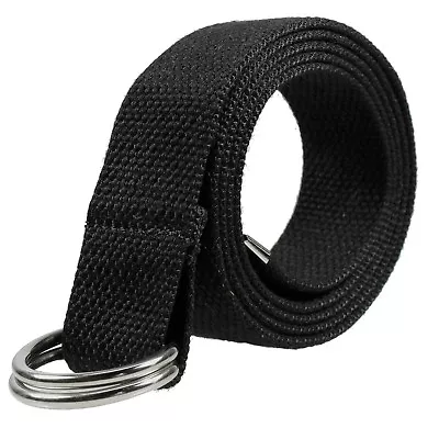 Canvas Web D Ring Belt Silver Buckle Military Style For Men & Women • $6.75