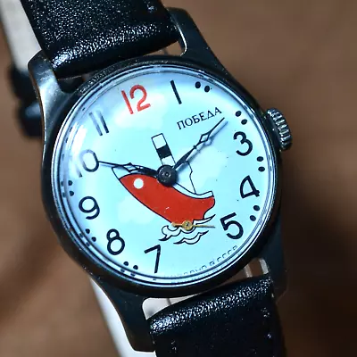 SOVIET Watch POBEDA Red Ship Vintage Pobeda ZIM Soviet Mechanical Watch USSR • $88