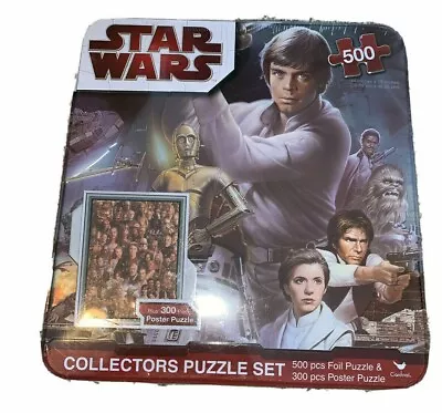 $29.99 • Buy Star Wars 500 & 300  Piece Foil Puzzle Collectors Set Tin Case TSUNEO SANDA
