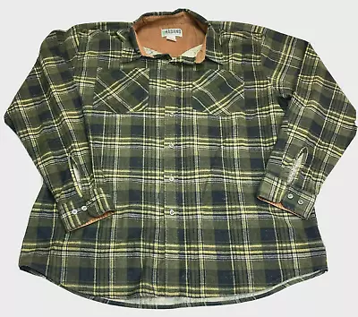 Haband Shirt Adult Large Green Plaid Long Sleeve Button Up Flannel Pockets Men L • $4.88