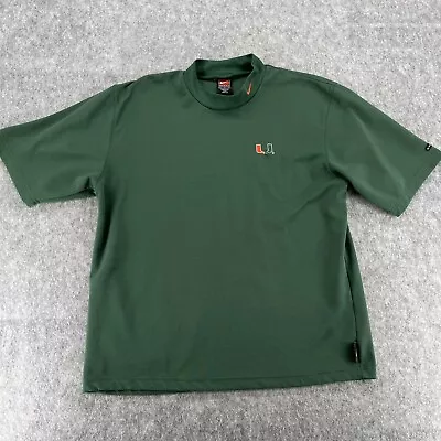 Nike Team Mens Vintage Green Miami Hurricanes Dri Fit Shirt Size M • $17.99