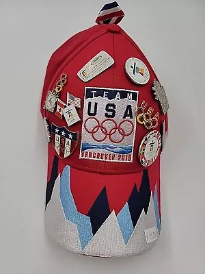 Vintage Team Usa Vancouver 2010 Hat With 10 Vancouver 2010 Collectable Pins • $49.99