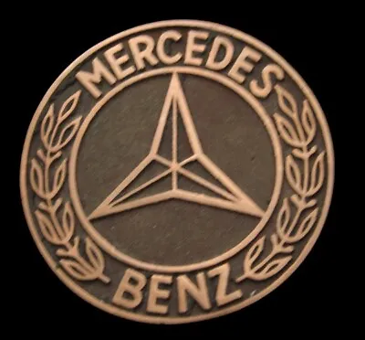 PL14197 *NOS* VINTAGE 1970s UB ***MERCEDES BENZ*** LOGO SOLID BRONZE BUCKLE • $75