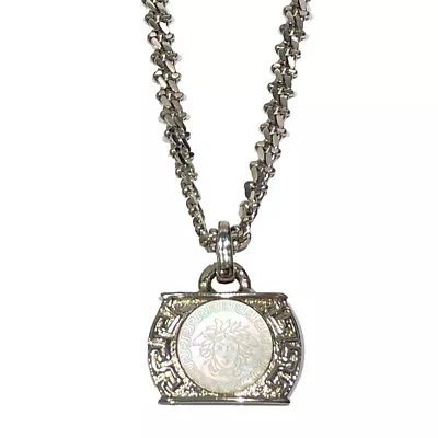 Gianni Versace Metal Shell Necklace Medusa Greca Toggle Chain Vintage Ladies • $232.90