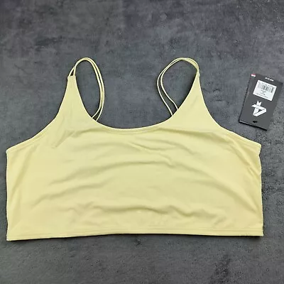 Four Laps Longline Sports Bra Women Size XXL Yellow Adjustable Double Straps NWT • £28.90