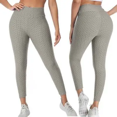 £4.88 • Buy Womens Yoga Leggings Gym Anti Cellulite Tik Tok Leggings Fitness Butt-Lift Pants