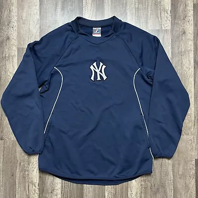 New York Yankees Sweatshirt Men's Medium Blue Majestic Therma Base MLB Baseball • $35